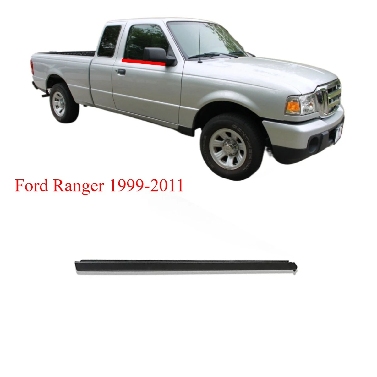 

1 or 2 Pcs Window Rubber Outside for Ford Ranger 1999-2011 for Glass Protecter Weatherstrip Outer Seal for F150 6L5Z-1021453-AA