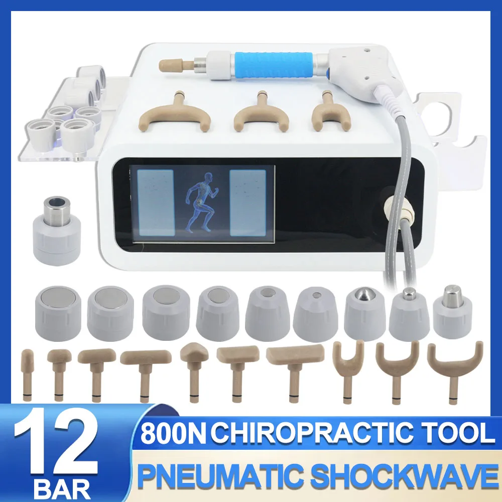 New Pneumatic Shockwave Therapy Machine For Pain Relieve And ED Treatment Physiotherapy Shock Wave 2 IN 1 Chiropractic Tools