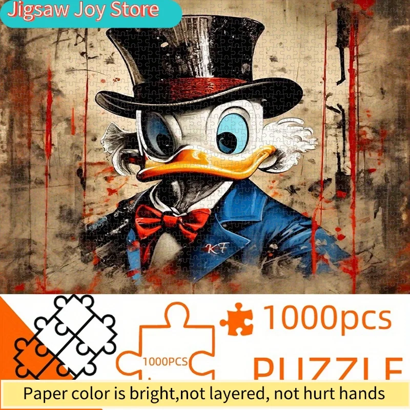 Puzzle 500 elementów Disney, papierowe puzzle DIY od Shiqiaoji Mac Duck Art, odpowiednie do relaksu w domu, spotkań z przyjaciółmi, użytku w biurze; perf