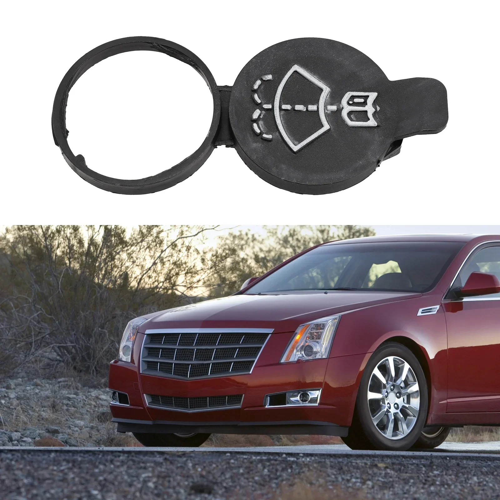 1pc Windshield Wiper Washer Fluid Reservoir Bottle Cap Cover For Chevrolet For Buick Black Plastic 13227300 Easy Installation