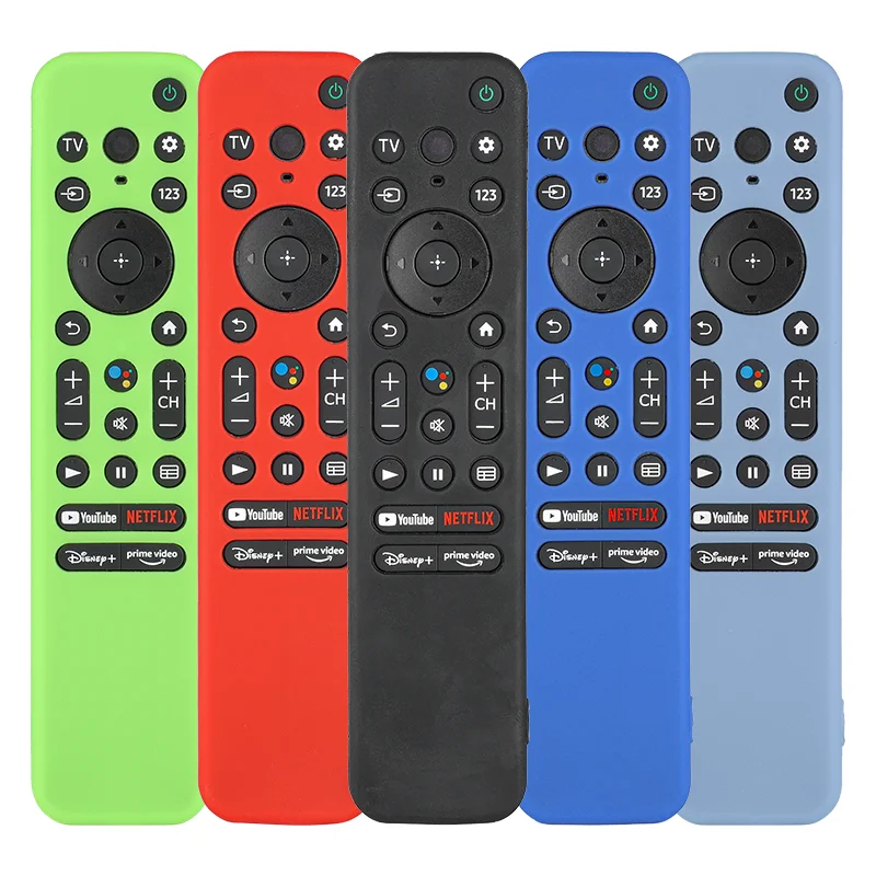 Silicone Remote Control Case Compatible With Sony RMF-TX800U TV Remote Shockproof Protective Shell Cover With a Lanyard