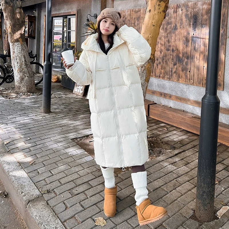 

Thickened Down Cotton Coat Women's Loose Mid-length Warm Parkas Windproof Bread Jacket Lady Winter New Hooded Casual Outwear Top