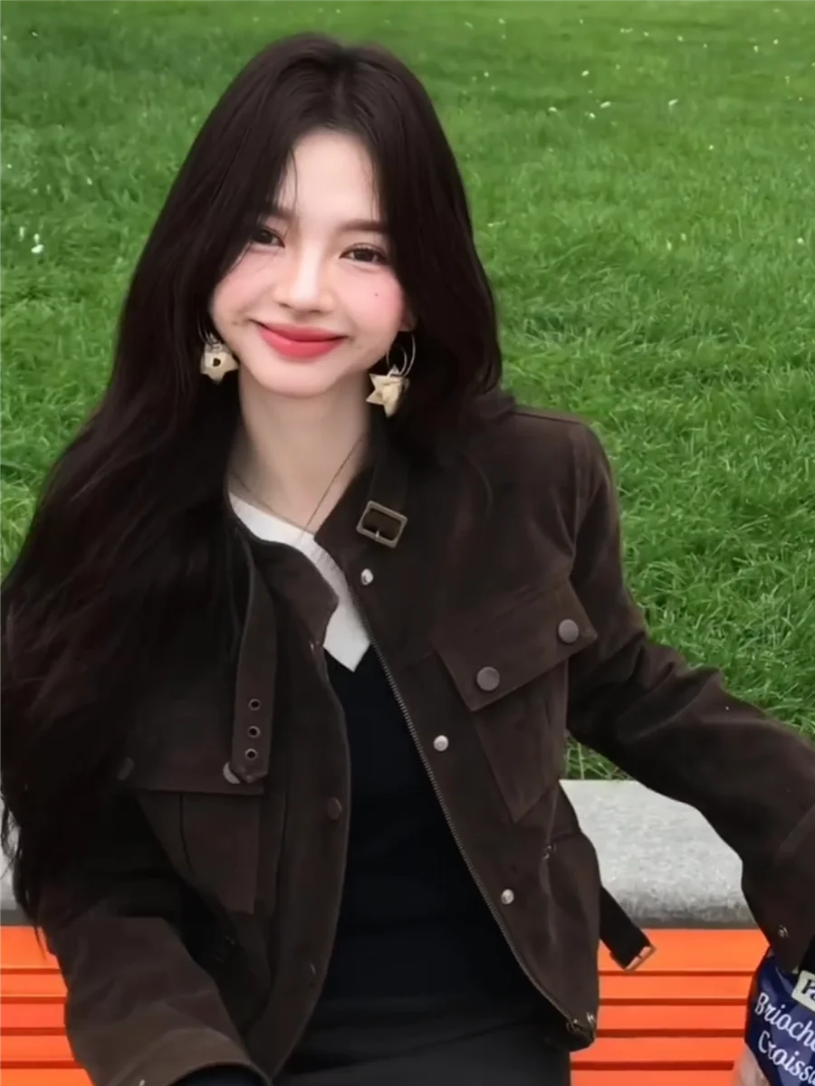 

Байкерские куртки Женская куртка Тонкая осень Chamarras Chaquetas Abrigos Культурная классика Традиционная элегантная светская офисная женская одежда