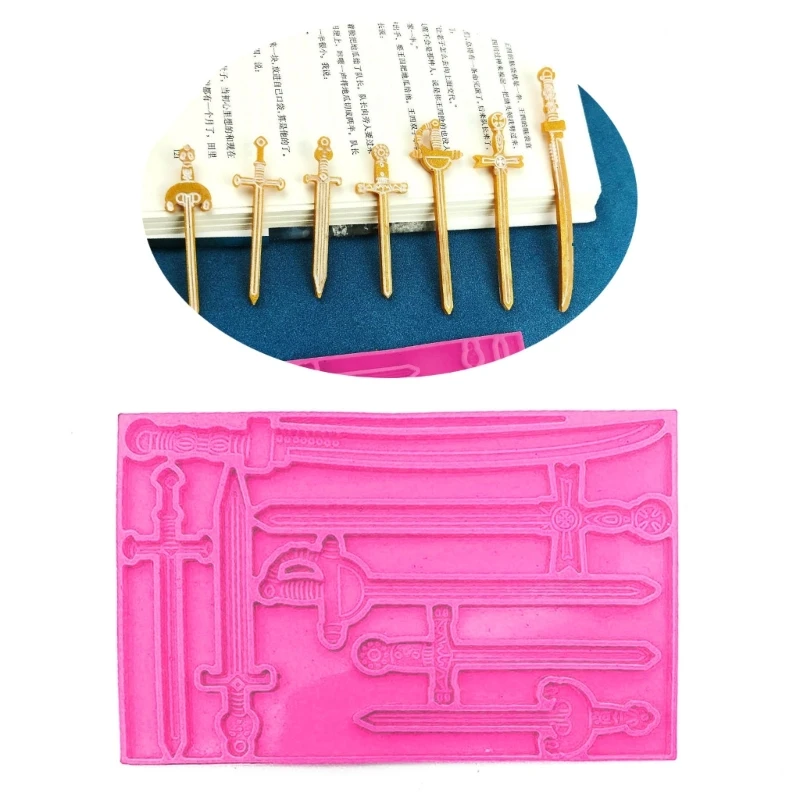 R3MC  Silicone Mold Sword  Mold for DIY Crafts Epoxy Jewelry Mold