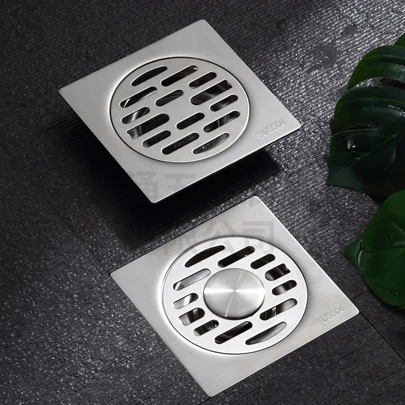 Brass Floor Water Drain Cover Conceal Matte Square Style Retro Gold Floor Drainer Waste Drain Bathroom Brushed Shower Drainer