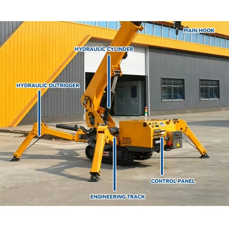 Multi Function 5 Ton Tracked Spider Crane High Lifting Height Mobile Crane For Electrical Substation Construction Job