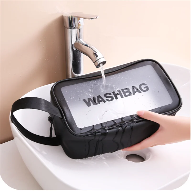 2022 Waterproof PVC Cosmetic Bag Large Capacity Travel Makeup Bags Translucent Toiletries Storage Pouch Women Make-up Wash Bag