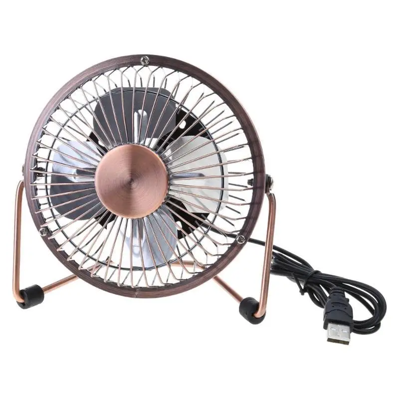 

652F USB Small Fan 4/6Inch Metal Outdoor Dormitory 360 Degree Rotatable Fan Portable