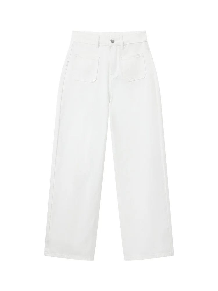 High-Waisted Casual Denim Pants for Women Summer Loose Fit Straight-Leg Jeans Trendy & Slimming Comfortable Full-Length Trousers