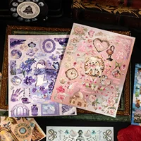 Cute 27 Sheets Vintage Sticker Book Retro Scene Decor Collage Material for DIY Journal Scrapbook 4