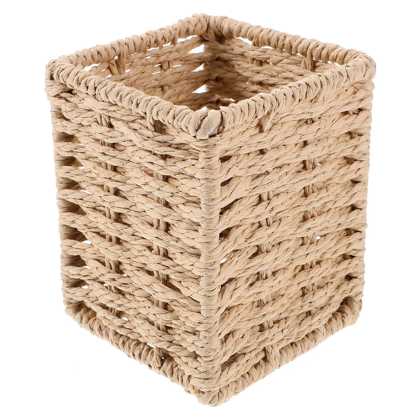 

Vertical Pen Organizer Woven Paper Rope Holder for Desk Storage Baskets Stationery Pencil Cups Makeup Brush Storage