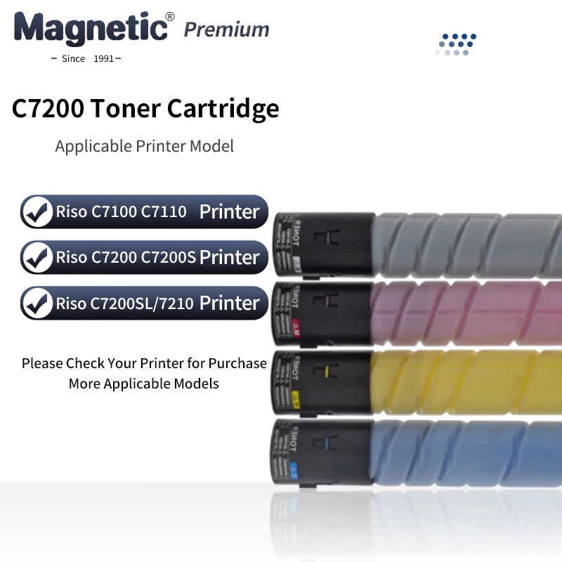 

1Piece PLC-C7200 Comaptible Toner Cartridge With Chip For Riso C7100 C7110 C7200 C7200S C7200SL C7210 C7210S Printer 4Color