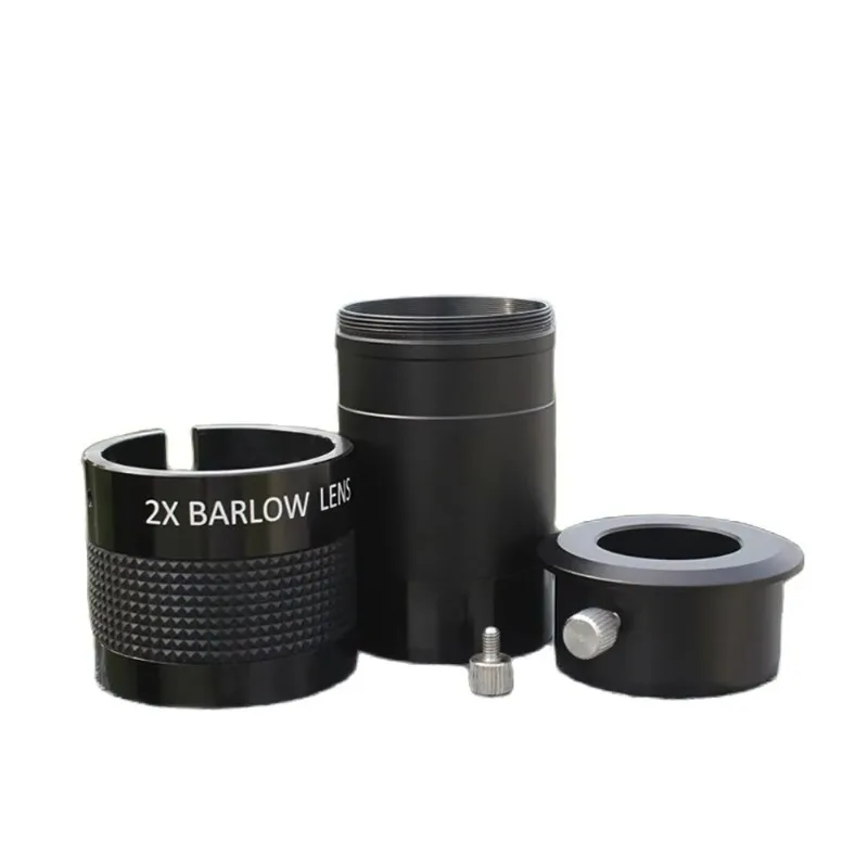 2 Inch Barlow Mirror 2X Multiplier with 1.25 Inch Adapter Universal Dual Interface Astronomical Telescope Accessories
