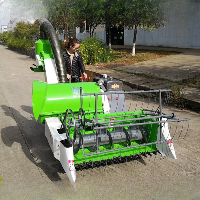 Fully automatic combined small rice agricultural machinery paddy field micro wheat large mountain rice harvester