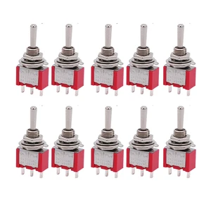 Car Power button switch, 3 position lock, DIY lever switch, on-off-on, 3pin, MTS-103, AC 125V, 6a, 250V, 3a, 10pcs 10 Main Sales Settlement Switch - №2