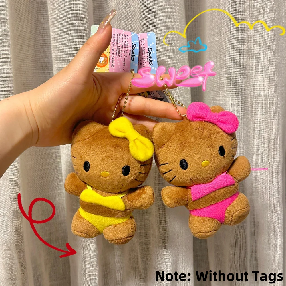 LLavero de muñeco de peluche Sanrio de 10cm, juguetes bonitos de Hello Kitty, llavero de peluche de dibujos animados, accesorios colgantes para bolso, regalos para niñas