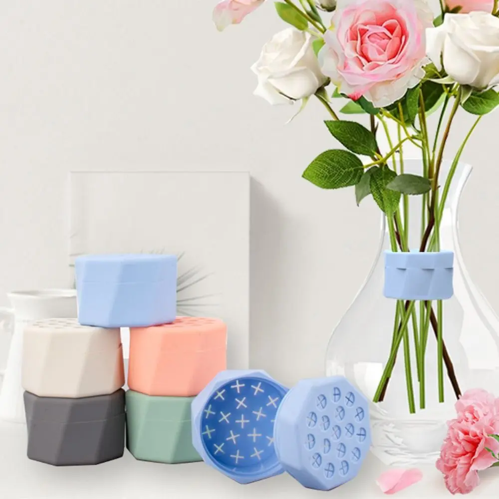 Reusable Spiral Ikebana Stem Holder Flexible Rotatable Silicone Blossom Grid Waterproof 17 Holes DIY Bouquet Twister