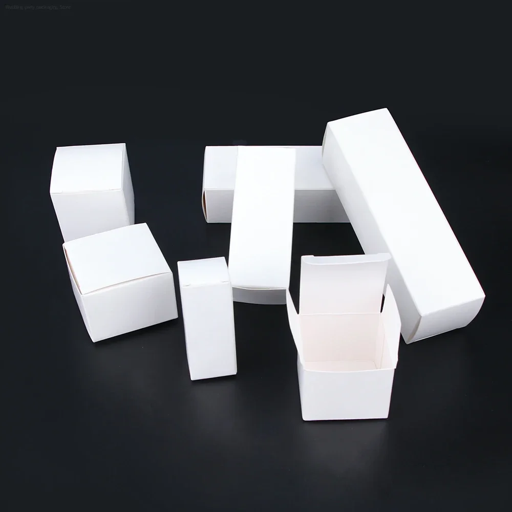 50pcs/General purpose white small gift box packaging box 350g square blank cardboard box spot cosmetics color box