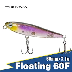 TSURINOYA 60F Topwater Pencil Fishing Lure DW64 Floating Dog-walk Action Hard Bait Wobblers Swimbait 60mm 3.1g Pesca Isca