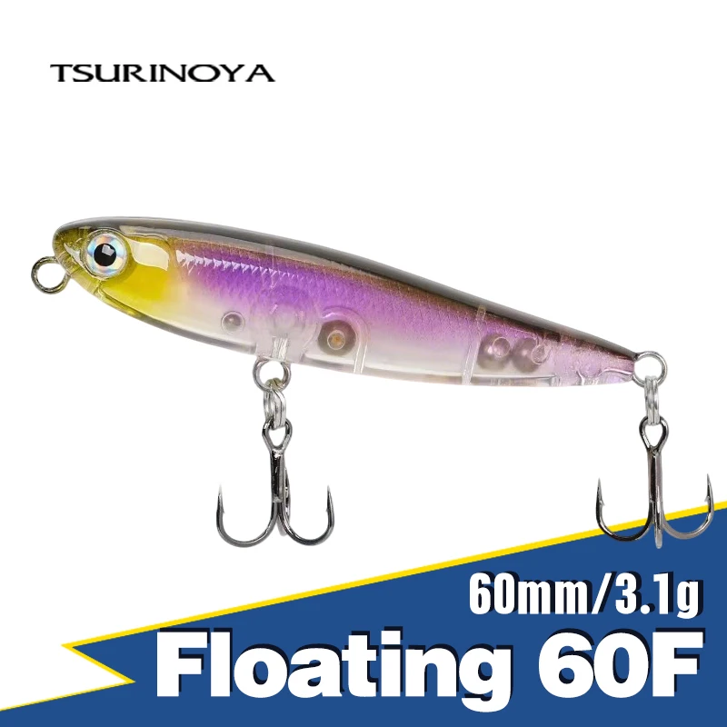 TSURINOYA 60F Topwater ołówek przynęta wędkarska DW64 pływająca akcja spacer dla psa twarda przynęta woblery Swimbait 60mm 3.1g Pesca Isca
