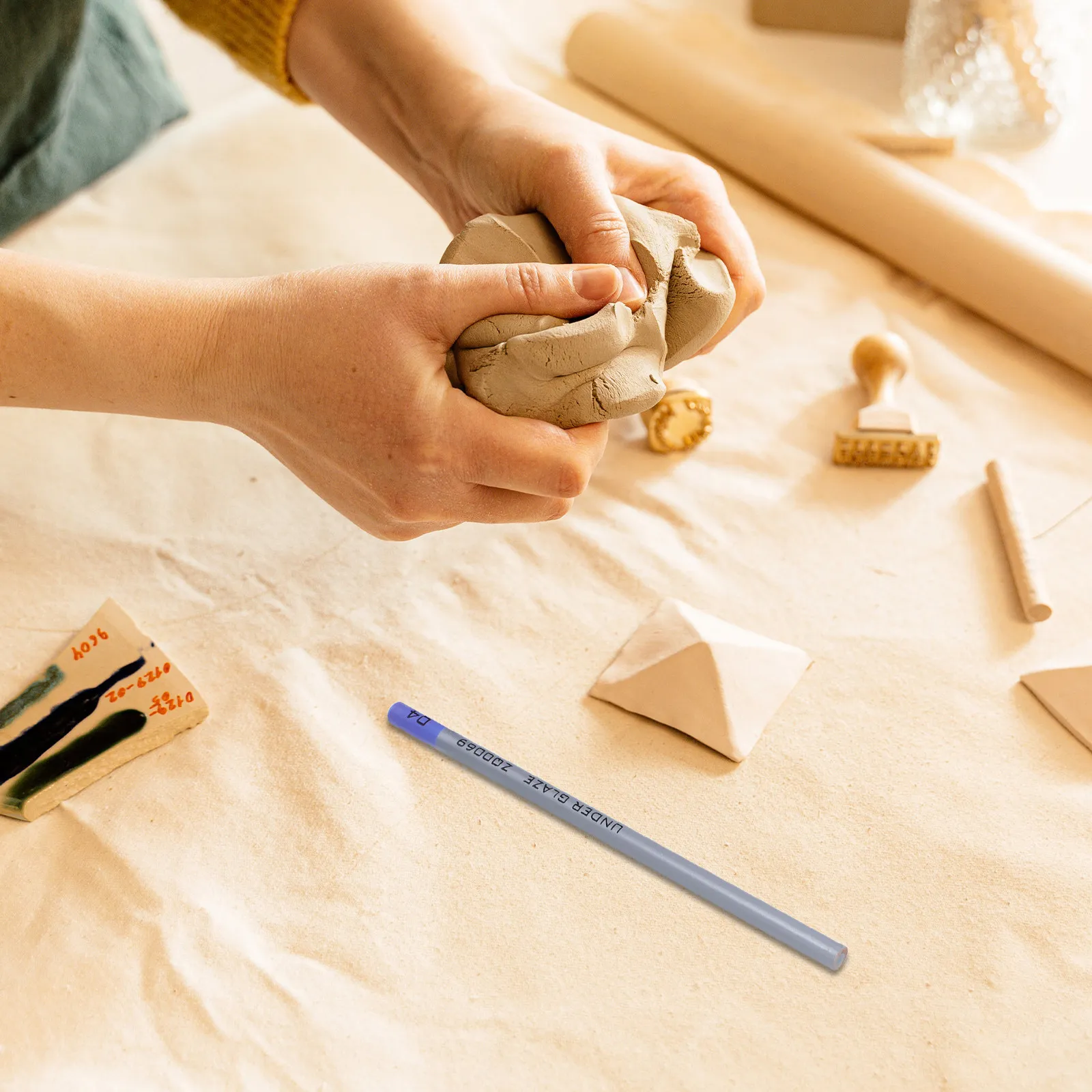 

1Set Handmade Ceramic Coloring Pencils 10 Colors Pottery Decorative Sketching Marking Precision Glaze Pencils