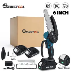 6 Inch Electric Chain Saw Handheld Portable Chainsaw Tree Wood Cutter Pruning Garden Power Tool  for Makita 18V Battery