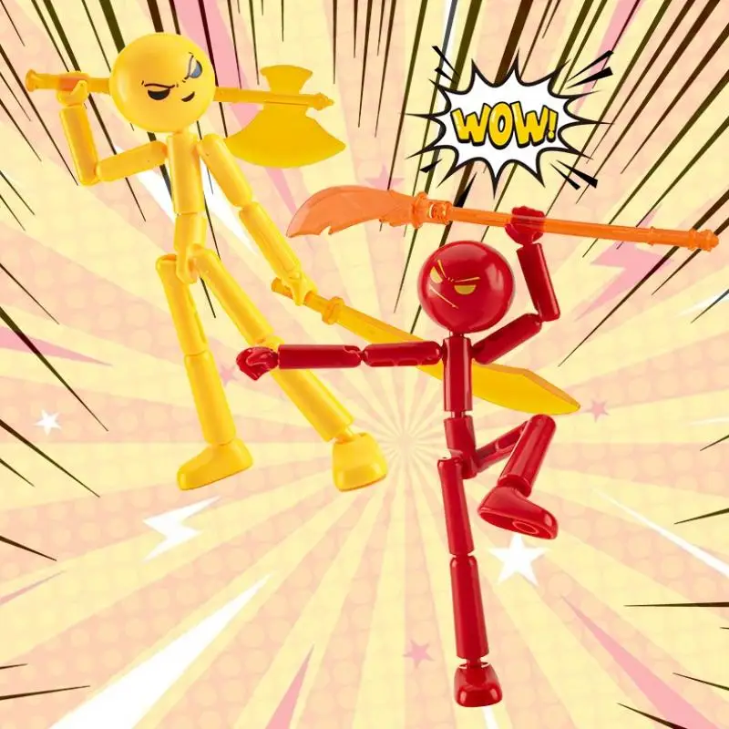 1 Conjunto de Boneco Articulado Robô Stickman Montável, Brinquedo Stickman Multiarticulado, Manequim de Impressão 3D
