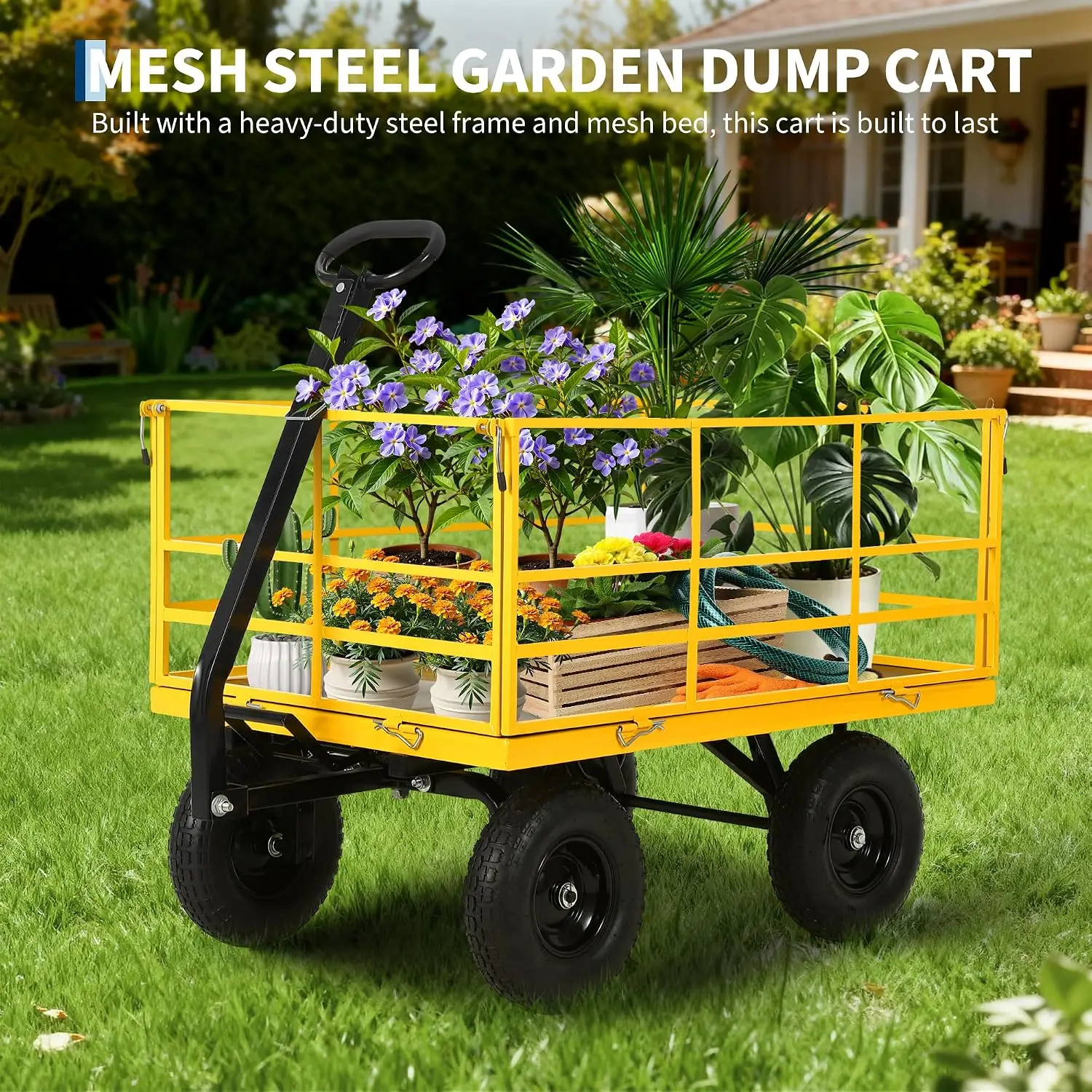 Steel Garden Dump Cart 1500 lbs Utility Wagon 13