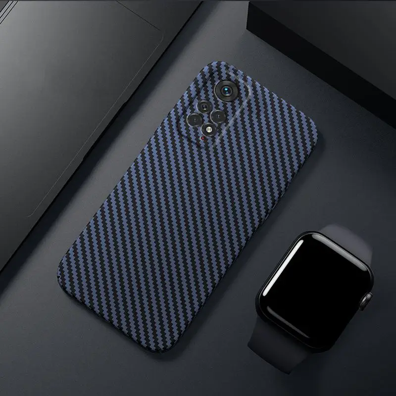 

Case For Xiaomi POCO X5 F5 X4 M3 M4 Pro X3 F4 GT F3 GT Mi 12 Carbon Fiber Texture Ultra Slim Shockproof Hard Plastic Matte Cover