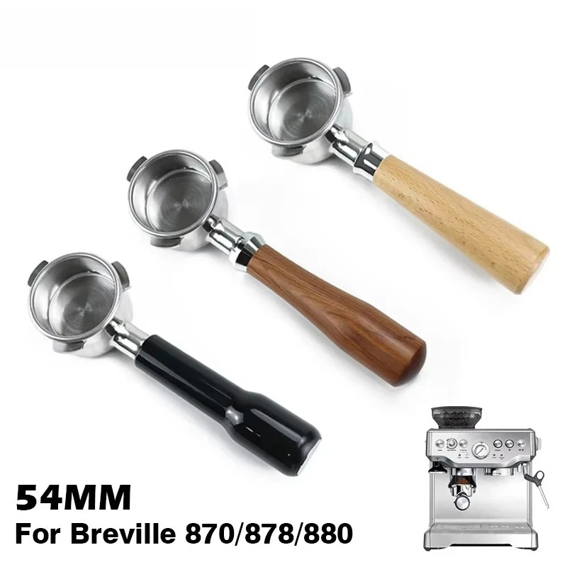 

54mm Coffee Bottomless Portafilter Cleaning Tablets For Breville Sage 870 878 880 With Replaceable Filter Basket