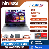 Ninkear A15 Pro Portable Gaming Laptop Windows 11 AMD Ryzen 5 7430U 16-inch 2.5K IPS 120Hz 16GB DDR4+1TB SSD Stable Connectivity Via WiFi6 ＆ BT5 PC with Backlit Keyboard Up to 4.3 GHz Notebook Computer