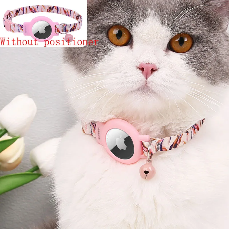 New For Apple Airtag Case Cat Collar With Bell Reflective Anti-Lost Pet Cat Collar For Finder Protective Tracker Collar