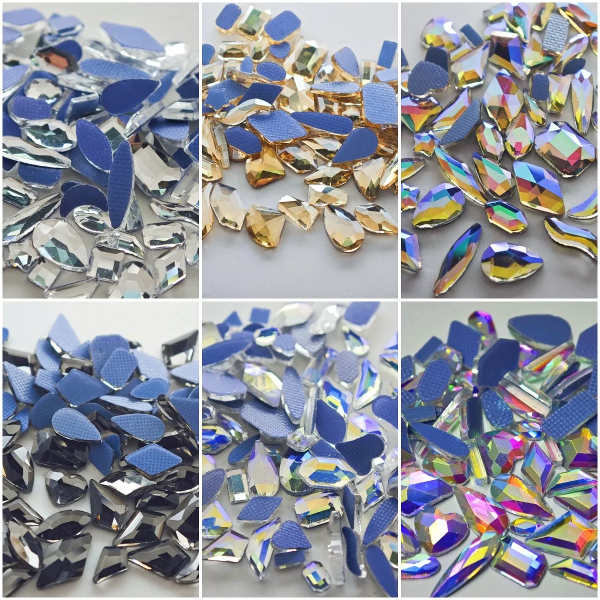 AWJJ Top Quality 100/500Pcs Mix Shape Glass Hotfix Crystal Rhinestones Flatback Stones DIY Crafts Dress Clothes Decorations