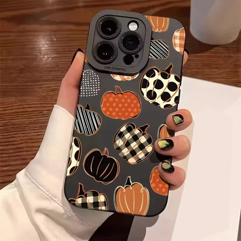 

Halloween Premium Pumpkin Pattern Design Soft Case For iPhone 16 15 Pro Max 14 13 12 11 XS X XR SE 2020 Mini Shockproof Cover