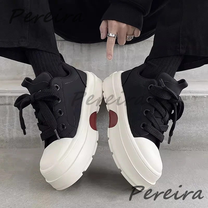 

Men's Height Increasing Shoes Heart Shaped Design Thick Soled Sports Shoes Spring Autumn Trendy Versatile Casual Board Shoes
