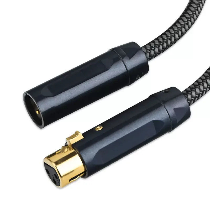 Pair Pure Copper XLR Balanced Cable for HiFi Audio System Amplifier CD DVD Microphone