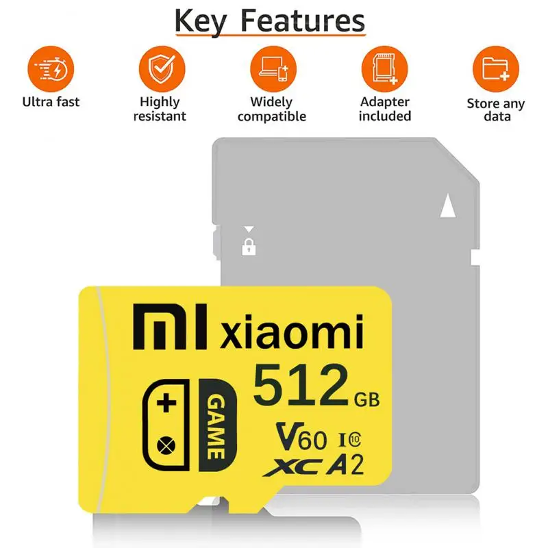 Xiaomi cartões de memória sd 2tb 1tb micro tf/cartão sd 512gb alta velocidade cartao de memoria 256gb classe 10 mini cartão sd aduaneiro livre impostos