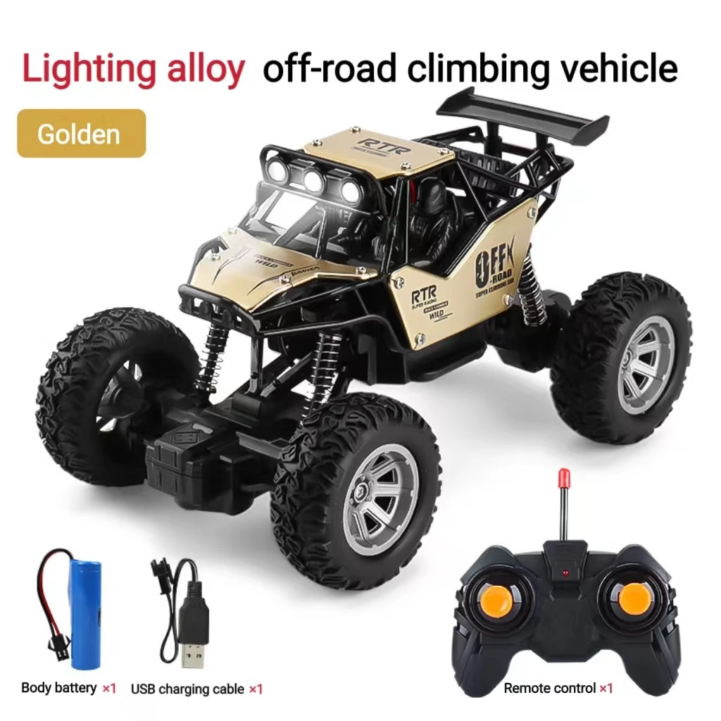 Alloy climbing remote control car drift off-road vehicle two-wheel drive climbing remote control car charging toy car