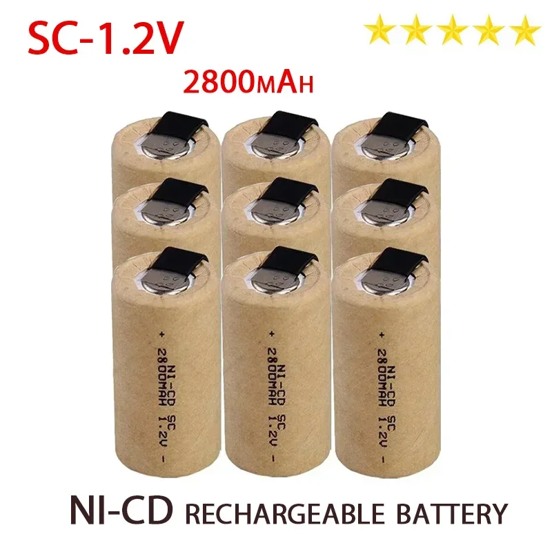 

100% Original 2024 New SC 2800mah 1.2V Battery NI-CD Rechargeable Battery for Electric Screwdrivers, Electric Tools, etc