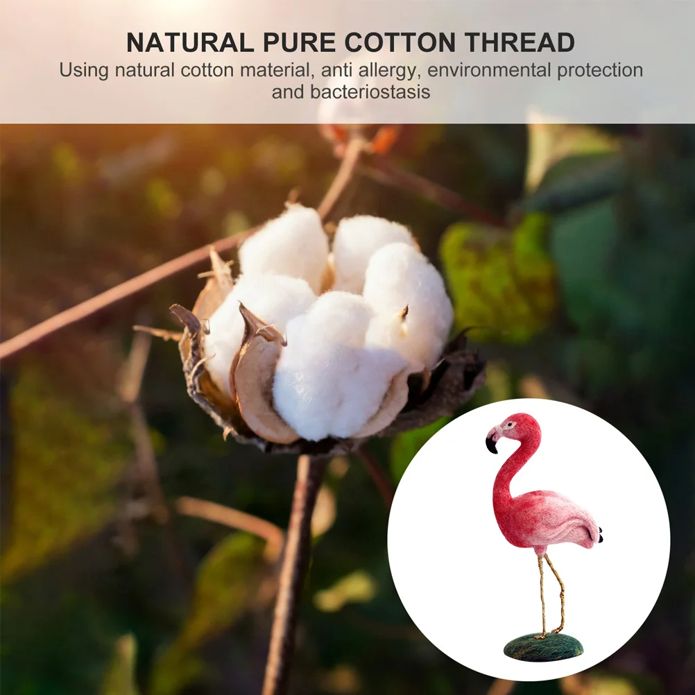 

1 set 1 Set Wool Felt Flamingo Diy Craft Kit Bright Colors Non-Deformable Safe Needle Felting Tools Animal Stitching Accessories