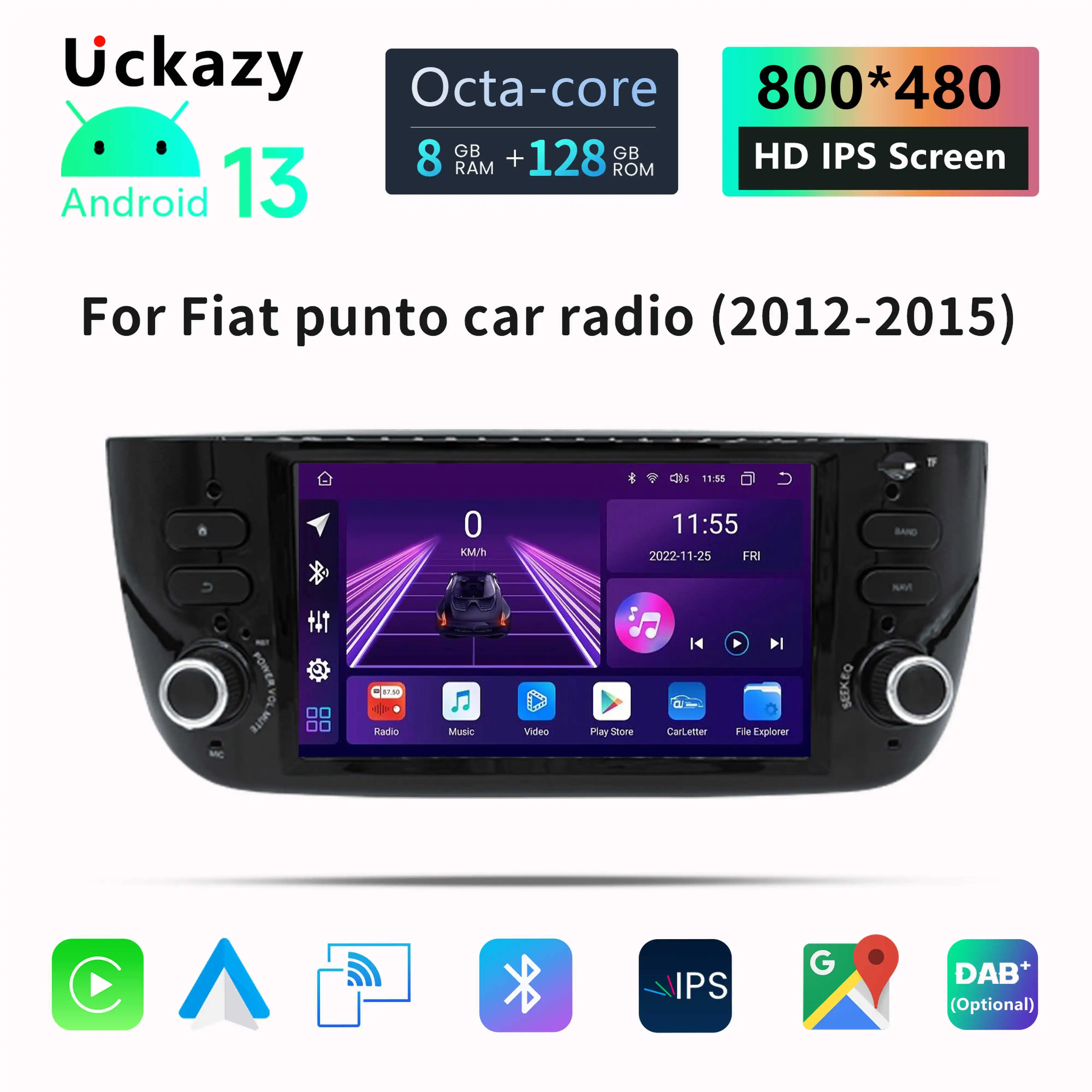 

Android 13 Car Radio Player For Fiat/Linea/Punto Evo 2012-2015 Multimedia GPS Navigation Autoradio Carplay Head Unit DSP Stereo