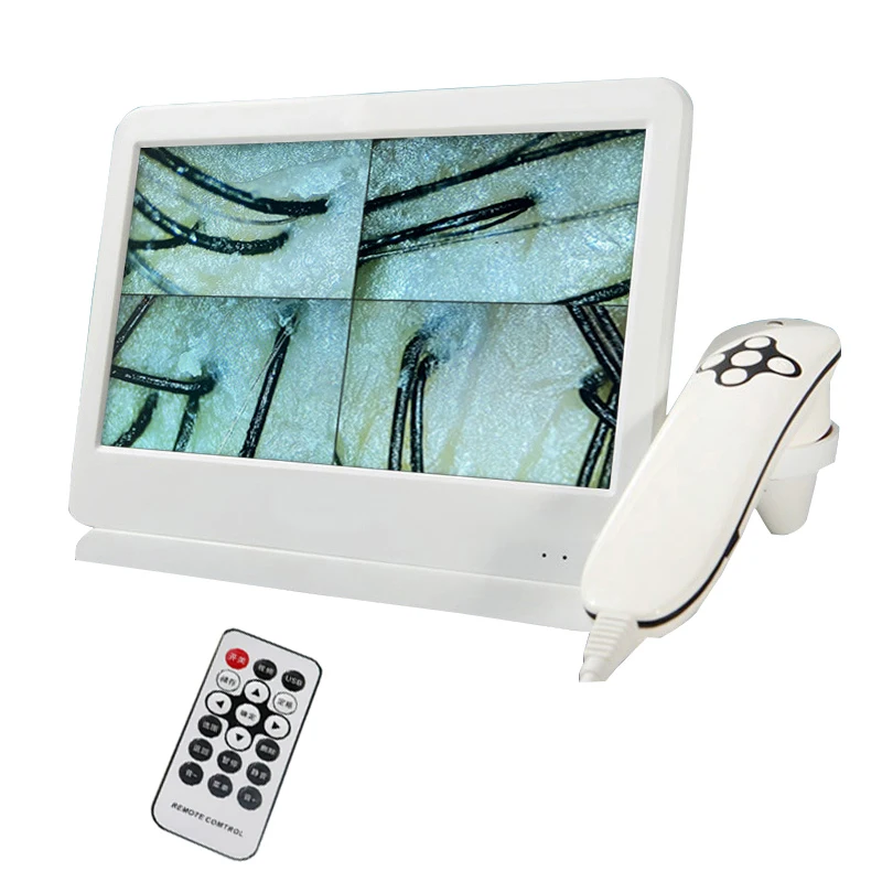 10 inch HD Display Professional Skin Analyzer 50X/200X Magnifying Scalp Test Device Pore Magnifier Hair Follicle Scalp Detector