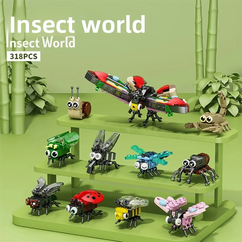 Insect Animals Bricks Constructor Set for Adults Micro Particle Assembled Diamond Building Blocks for Children 9 to 12 Year Toys