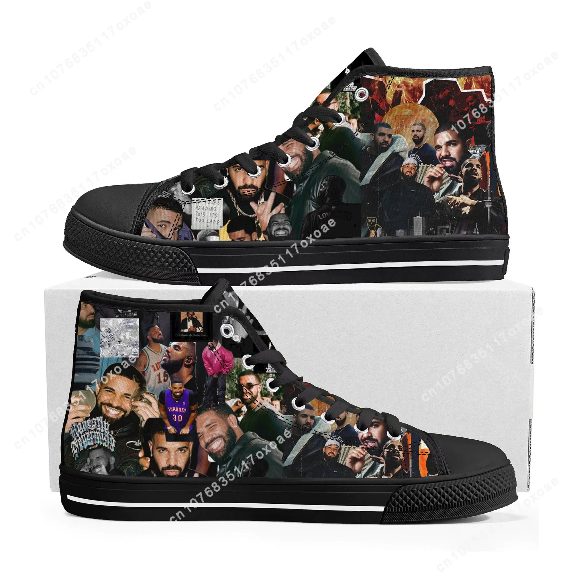 

Rapper Drake Drizzy High Top Sneakers Mens Womens Teenager High Quality Canvas Sneaker couple Casual Shoe Customize Shoes