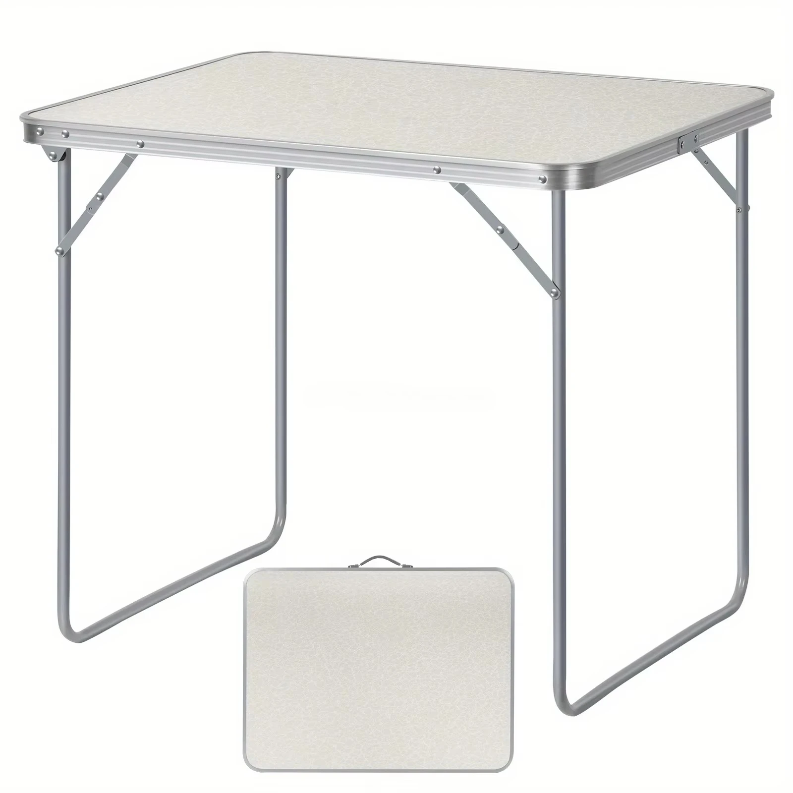 *4ft Black Rectangular Modern Folding Outdoor Dining Table And Chairs Set Portable Plastic Patio Furniture