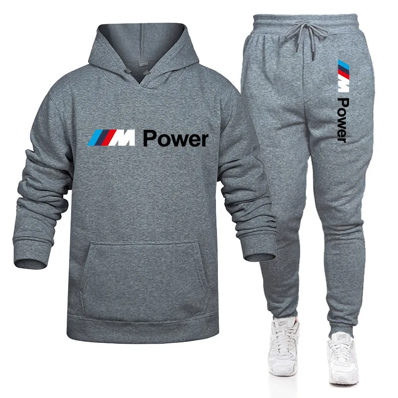 2025 BMW Street Fashion Printed Youth Men's and Women's Sports Casual Hoodie Personality Casual Two-Piece Suit