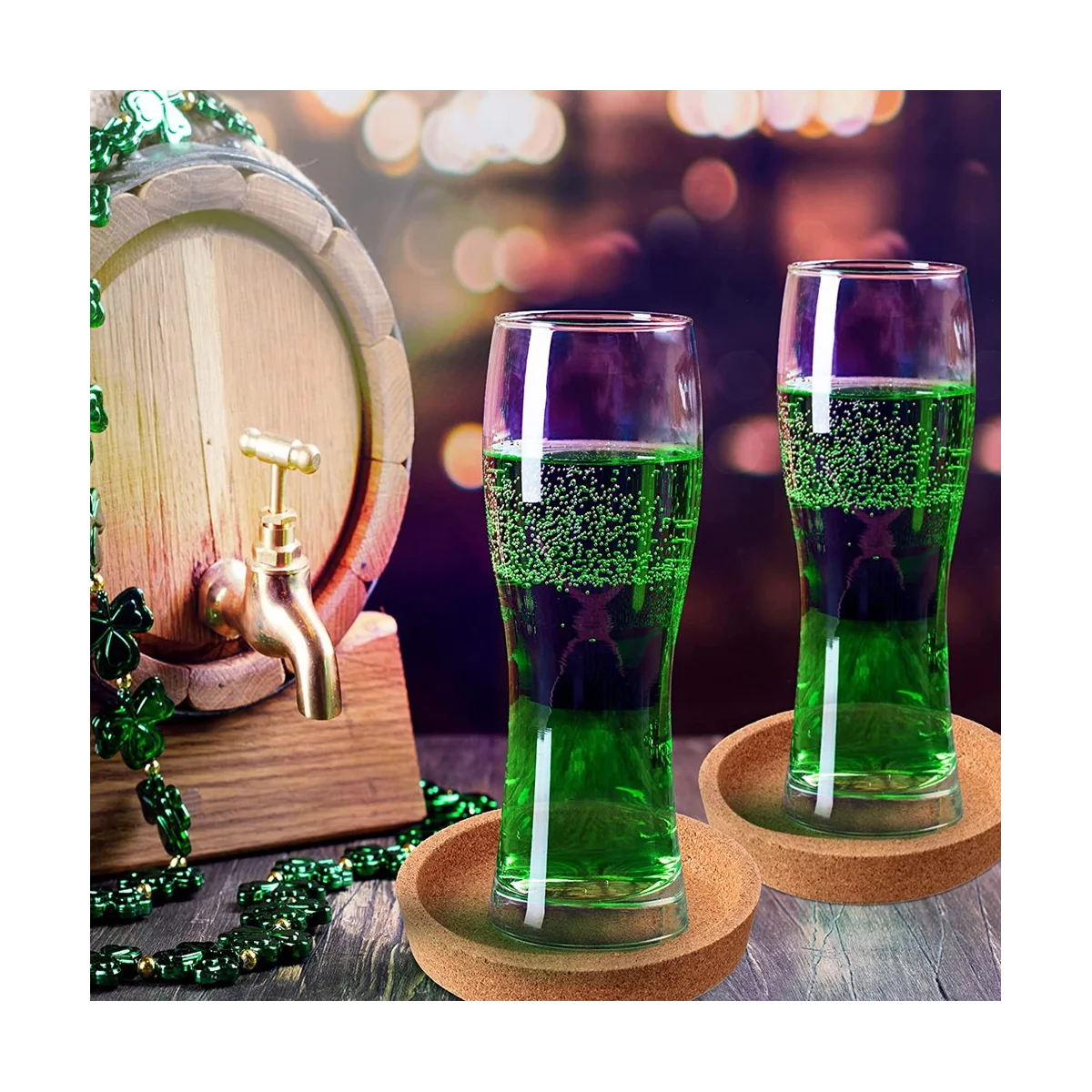 18 Cork Coasters Bulk 4 Inch Round Lip Cup Holder Leak Proof Cork Coasters for Drinks Reusable Absorbent Cup Coaster