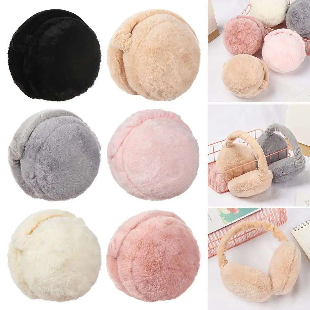 

Comfortable Foldable Warmer Ear Cover Women Earmuffs Solid Color Earflaps