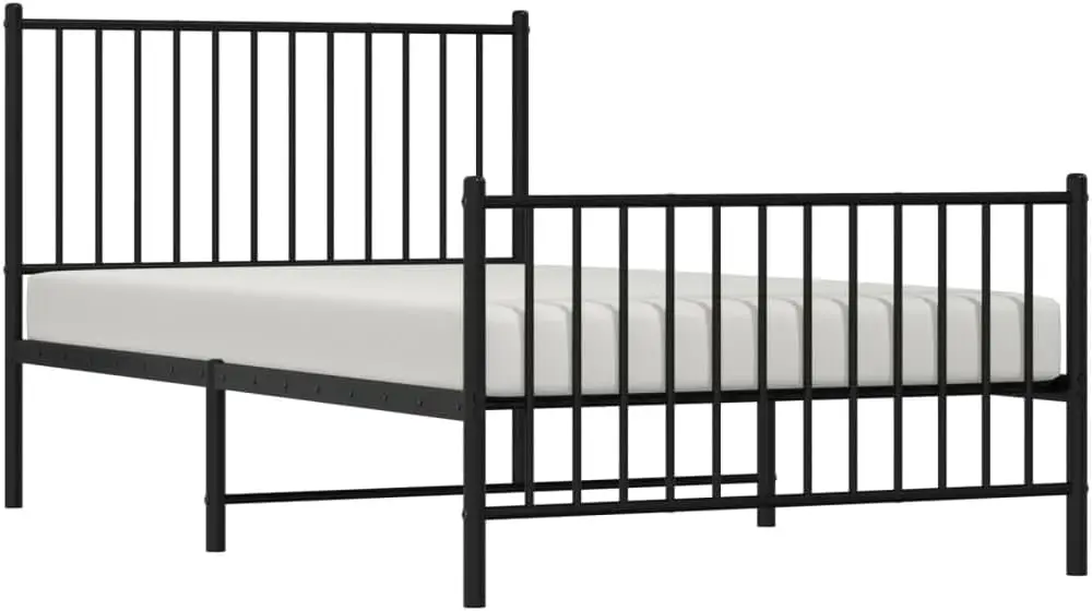 Vidaxl Metal Bed Frame With Headboard And Footboard Bedroom Furniture Metal Platform Bed Base Frame Bedstead Mattress