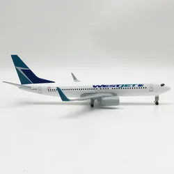 Diecast 20CM 1/400 B737 WESTJET B737 Canada Airline Airplane Plane Aircraft Alloy Model Toy Plane Model Building Kit Model Plane